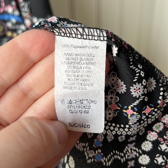 HONEY PUNCH Black Printed Babydoll Tunic Dress Size M/L - Picture 6 of 15